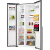 Lodówka Gorenje Side by side NRS917E41X SI, wolnostojąca, drzwi amerykańskie, szary, 2 drzwi, dotyk, LED