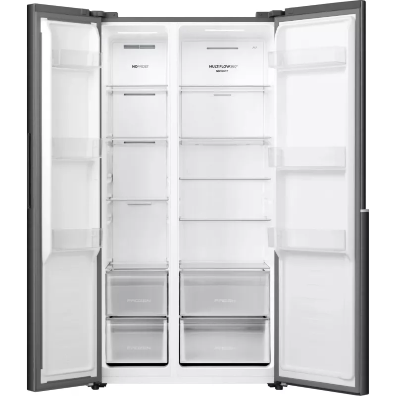 Gorenje HZF55082 NRS917E41BX G400, wolnostojąca, drzwi amerykańskie, czarna, 2 drzwi, dotykowy, LED