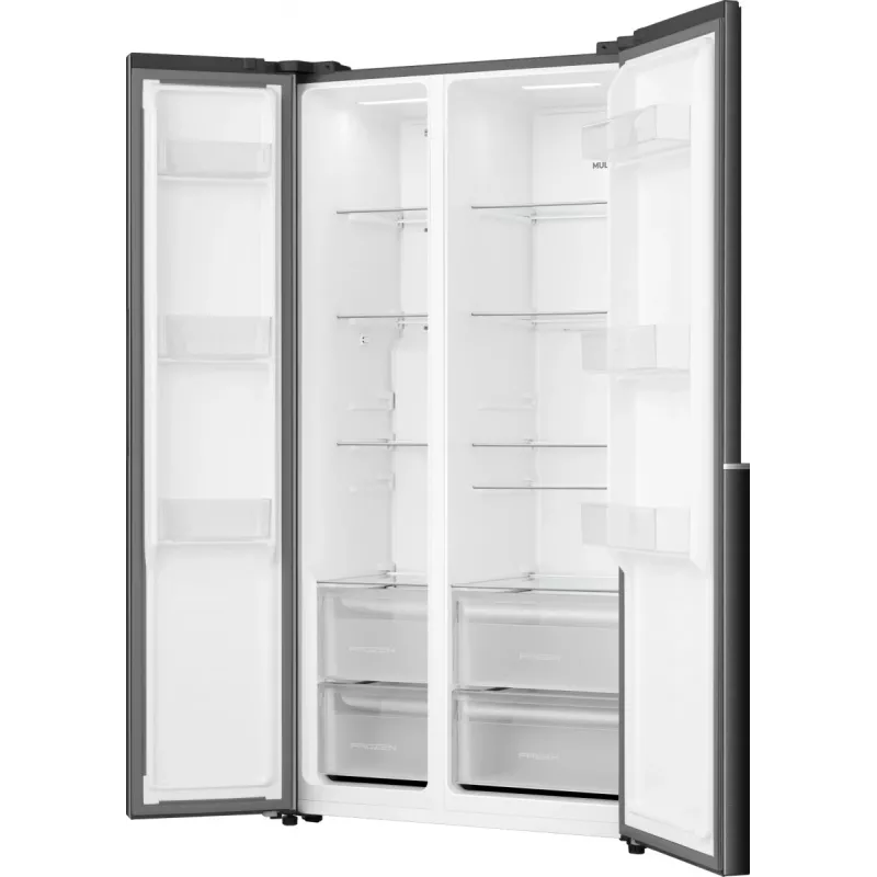 Gorenje HZF55082 NRS917E41BX G400, wolnostojąca, drzwi amerykańskie, czarna, 2 drzwi, dotykowy, LED