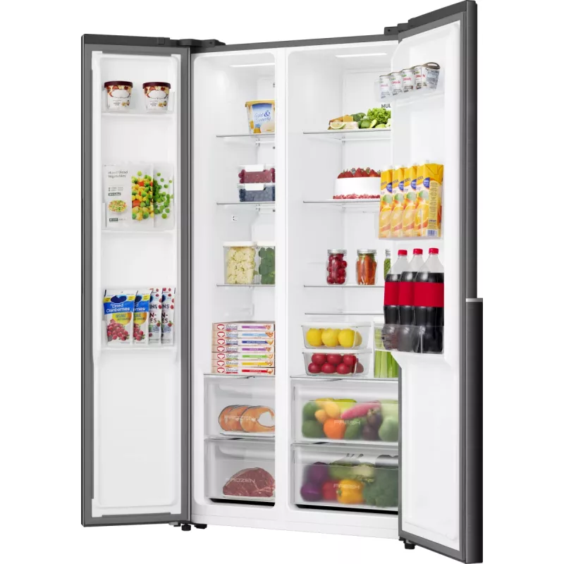 Gorenje HZF55082 NRS917E41BX G400, wolnostojąca, drzwi amerykańskie, czarna, 2 drzwi, dotykowy, LED