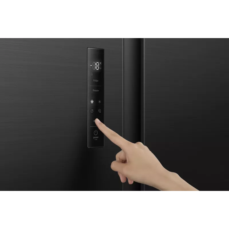 Gorenje HZF55082 NRS917E41BX G400, wolnostojąca, drzwi amerykańskie, czarna, 2 drzwi, dotykowy, LED