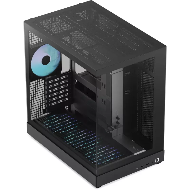 Obudowa tower APNX V2-F-BK-v1 z trzema panelami z hartowanego szkła, czarna