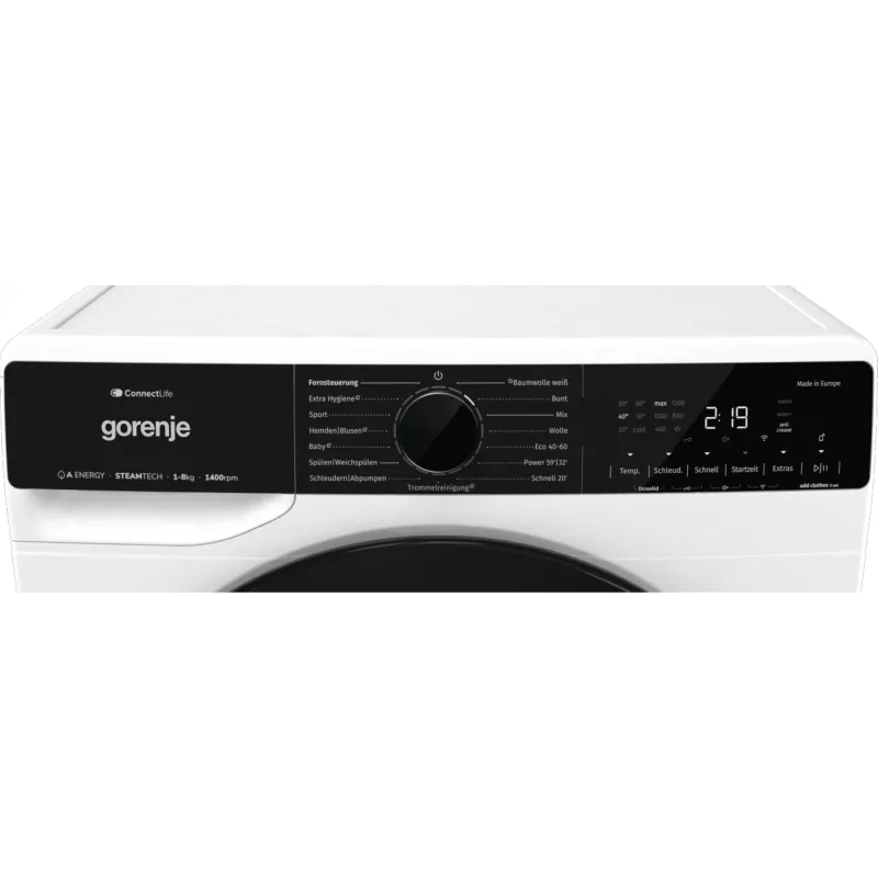 Pralka Gorenje WPNA84A2TS ładowana od przodu 8 kg 1400 obr./min Czarny, Biały