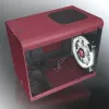 RAIJINTEK METIS PLUS Mini Tower Obudowa PC Czerwona — Mini-ITX, 1x zatoka 3.5 cala, 4x zatoki 2.5 cala, wentylatory 120 mm
