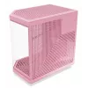 HYTE Y70 Milk Obudowa PC Midi Tower, Różowa — obsługa wentylatorów 120/140 mm, napędy 2,5 cala i 3,5 cala, zasilacz na dole, 320×470×470 mm