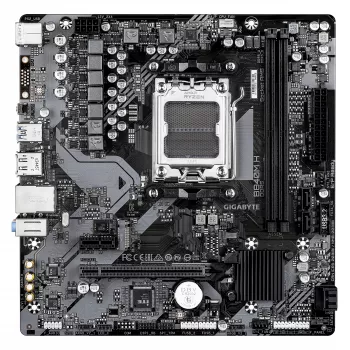 Płyta główna GIGABYTE B840M H - procesory AMD Ryzen 9000, 5+2+2 fazy VRM, do 7200 MHz DDR5 (OC), 1xPCIe 4.0 M.2, LAN 1 GbE, USB 3.2 Gen 1
