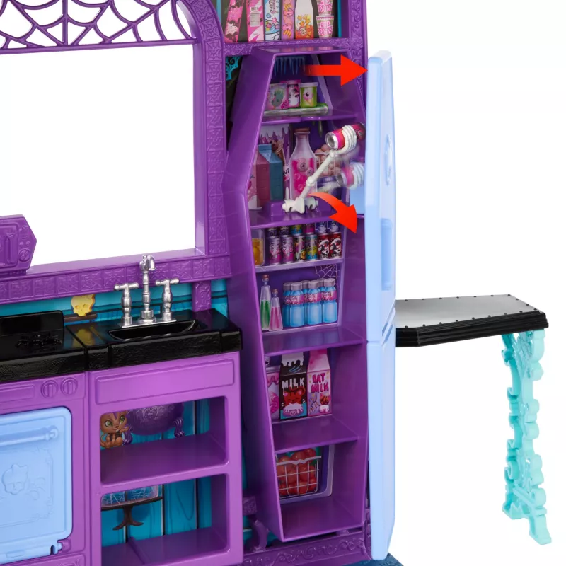 Monster High Boo-tique Hotel Domek dla lalek z upiornymi niespodziankami w każdym pokoju i ponad 13 akcesoriami