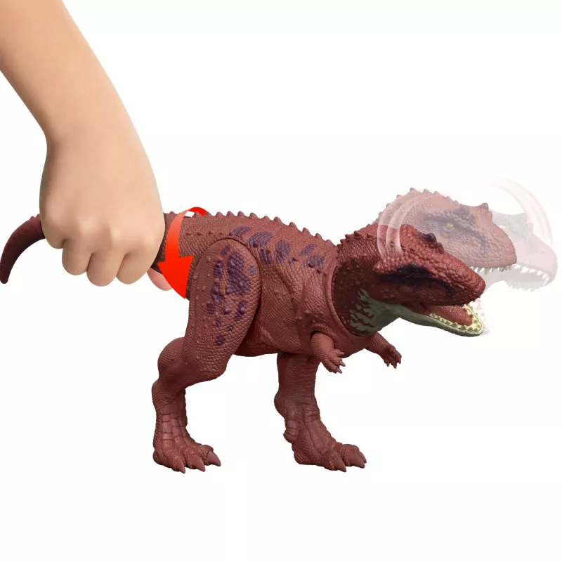 Jurassic World Rebirth Wild Roar Aucasaurus Dinozaur Zabawka, Ogon Sterujący Atakiem Chapnięcie i Dźwięk