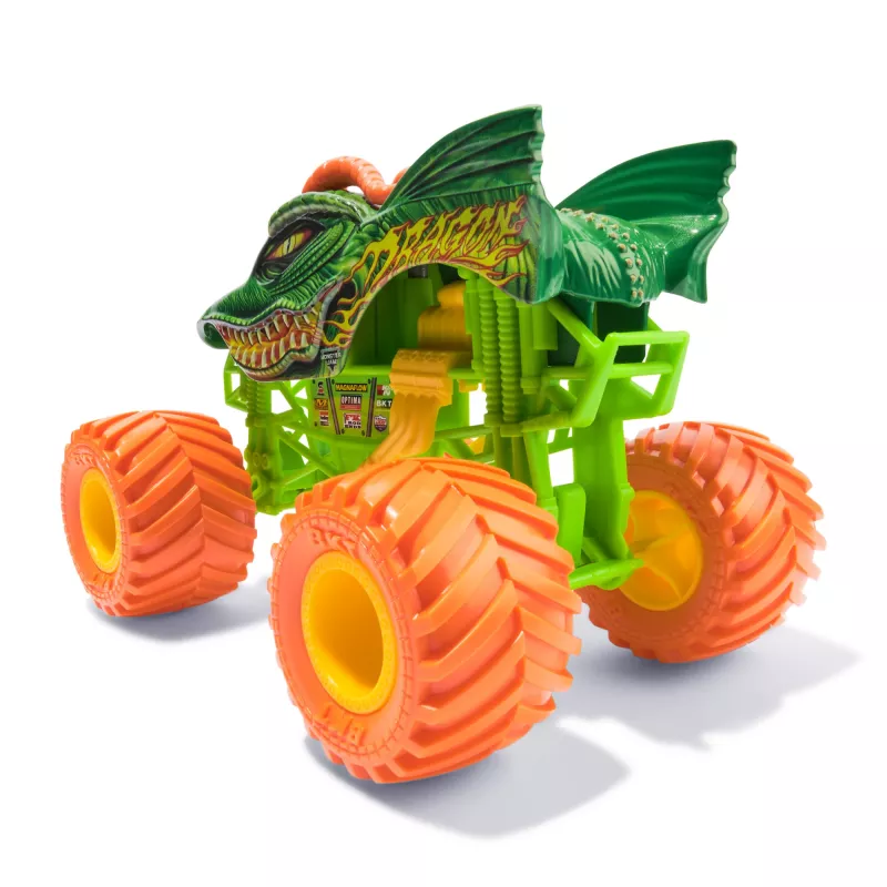 Monster Jam , Oficjalny Smoczy Monster Truck, Pojazd Kolekcjonerski Die-Cast, Skala 1:24, Zabawki dla Chłopców i Dziewczynek od 3 lat