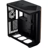 APNX Tower case V1-W-BK-v3 z dwoma panelami ze szkła hartowanego i okładziną drewnianą, czarny