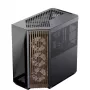 APNX Tower case V1-W-BK-v3 z dwoma panelami ze szkła hartowanego i okładziną drewnianą, czarny
