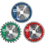 Zestaw tarcz do piły tarczowej Einhell-KWB 584795, Ø165 mm, otwór 20 mm, 3 szt. do płyt wiórowych, drewna twardego, sklejki, tworzyw sztucznych, drewna miękkiego