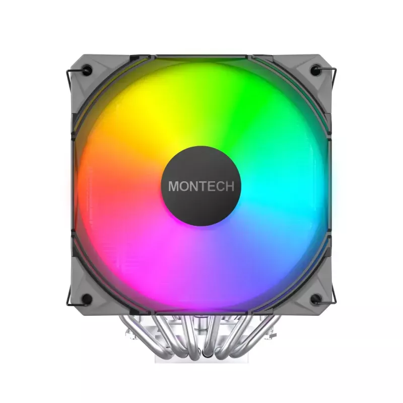 Chłodzenie procesora Montech NX600 ARGB, czarne, wentylator 120 mm, oświetlenie ARGB