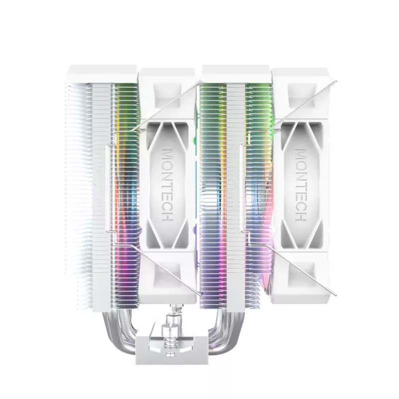 Chłodzenie powietrzne procesora Montech NX600 ARGB, wentylator 120 mm, biały, 800–2000 RPM, łożysko hydrodynamiczne, obsługuje AM4/AM5/LGA115x/1200/1700