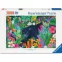 Puzzle Ravensburger Pantera w kwitnącej dżungli — 3000 elementów, wielkoformatowe puzzle relaksacyjne