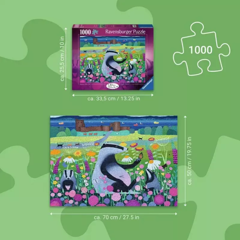 Puzzle Ravensburger Meadow Friends 1000 elementów, dorośli/nastolatki, klasyczne elementy z zamkami