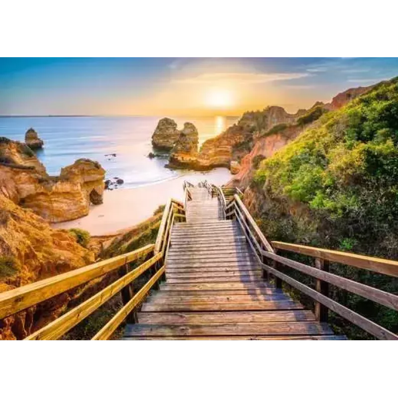 Puzzle Ravensburger Stairway to Camilo Beach, Portugalia, 1000 elementów, szerokość 700 mm