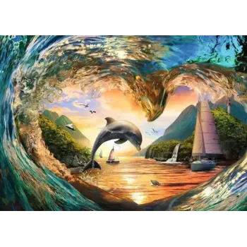 Puzzle Ravensburger Sunset Splash, 1000 elementów, krajobraz, szerokość 700 mm