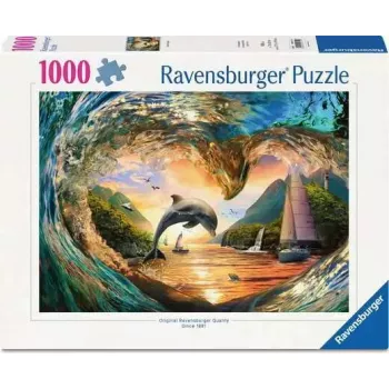 Puzzle Ravensburger Sunset Splash, 1000 elementów, krajobraz, szerokość 700 mm