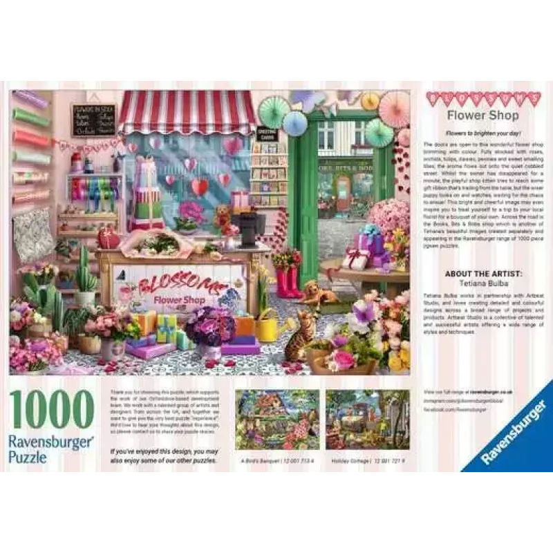 Puzzle Ravensburger Blossoms Flower Shop 1000 elementów, szerokość 700 mm
