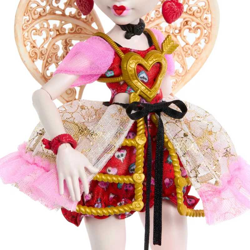 Lalka MATTEL Monster High Scary Sweet Birthday Cupid Asteria – kolekcjonerska lalka modowa, artykułowana, zestaw tematyczny
