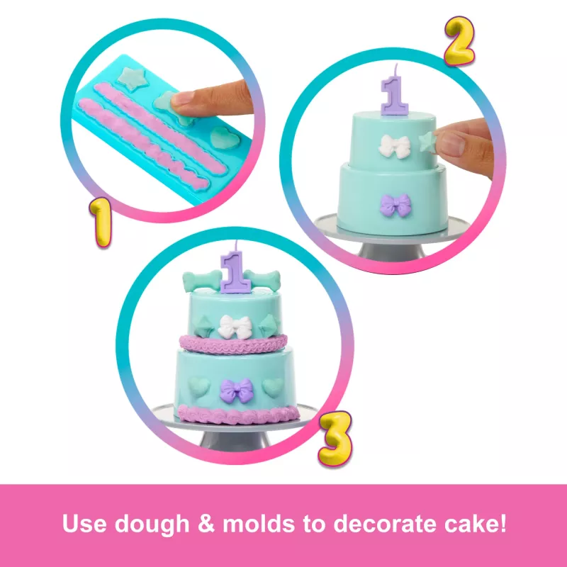 Barbie Party Unboxed Pet Birthday Series lalka & Accessories, Party Stars Set with 10 Surprises