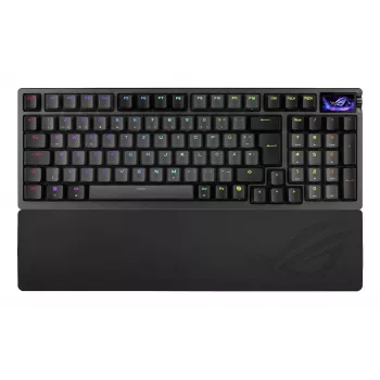 Mechaniczna klawiatura gamingowa ASUS ROG Azoth 96 HE — 96% QWERTZ, USB + RF Bezprzewodowa + Bluetooth, Przełączniki magnetyczno-mechaniczne, RGB, Czarny