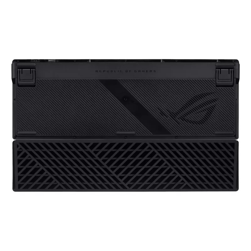 Mechaniczna klawiatura gamingowa ASUS ROG Azoth 96 HE — 96% QWERTZ, USB + RF Bezprzewodowa + Bluetooth, Przełączniki magnetyczno-mechaniczne, RGB, Czarny