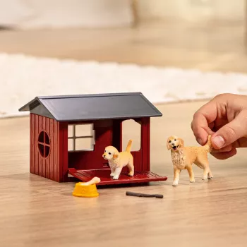 Animal Schleich FARM WORLD Buda dla psa z Golden Retrieverem
