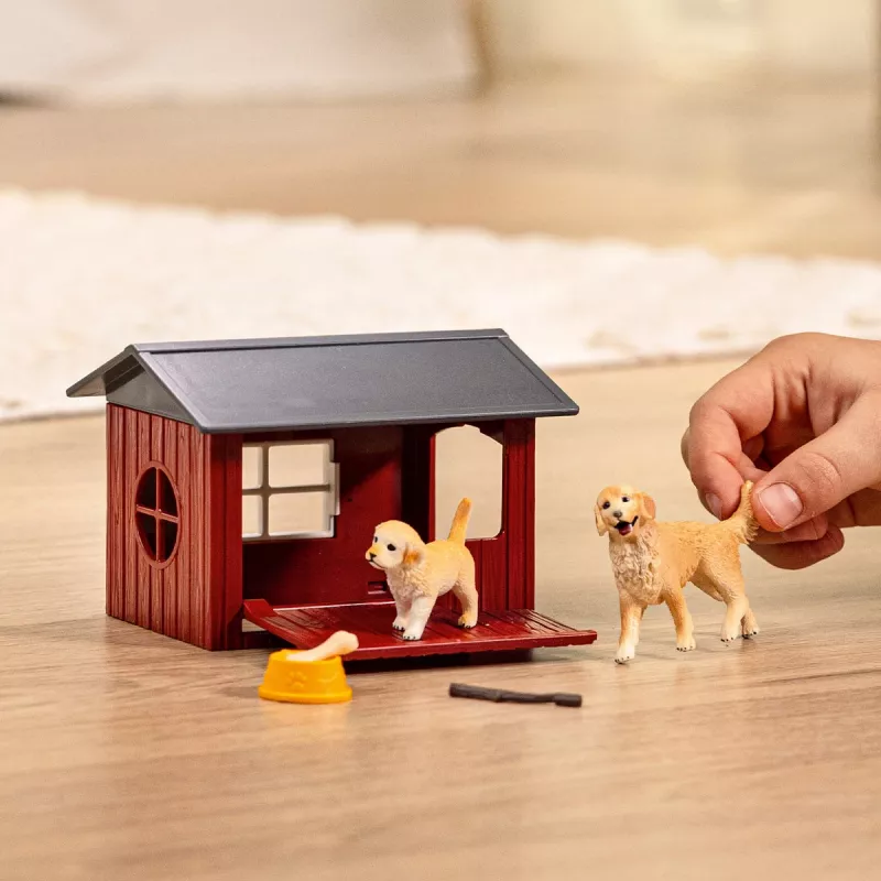 Animal Schleich FARM WORLD Buda dla psa z Golden Retrieverem