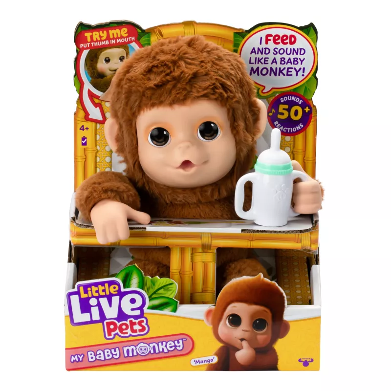 Moose Toys My Baby Monkey Mango, Chłopiec/Dziewczynka, 4 lat(a), Efekty świetlne, Dźwięk