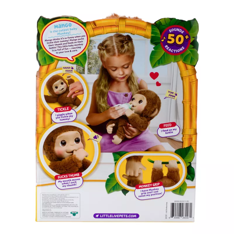Moose Toys My Baby Monkey Mango, Chłopiec/Dziewczynka, 4 lat(a), Efekty świetlne, Dźwięk