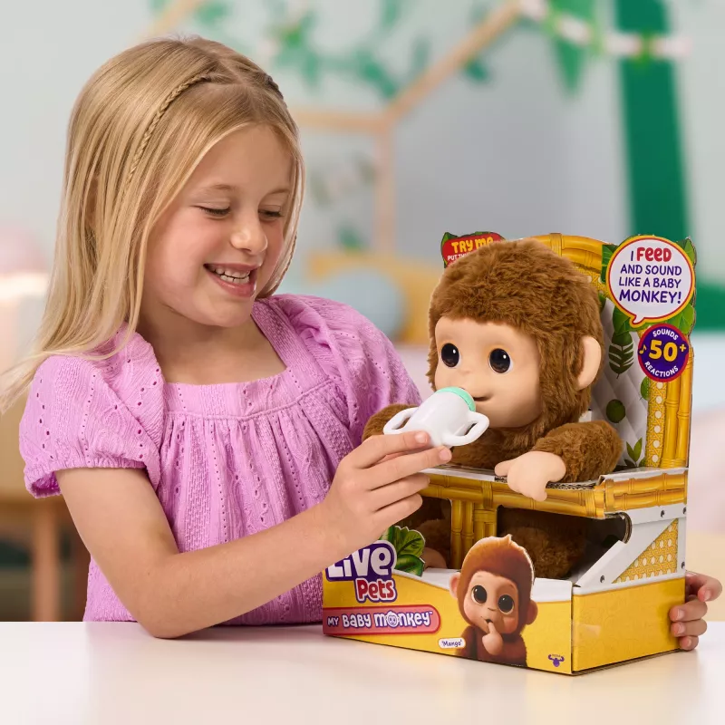 Moose Toys My Baby Monkey Mango, Chłopiec/Dziewczynka, 4 lat(a), Efekty świetlne, Dźwięk