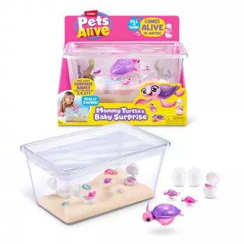 Zuru Pets Alive Mommy Turtle Surprise zabawka interaktywna, wielokolorowy, bateria LR44