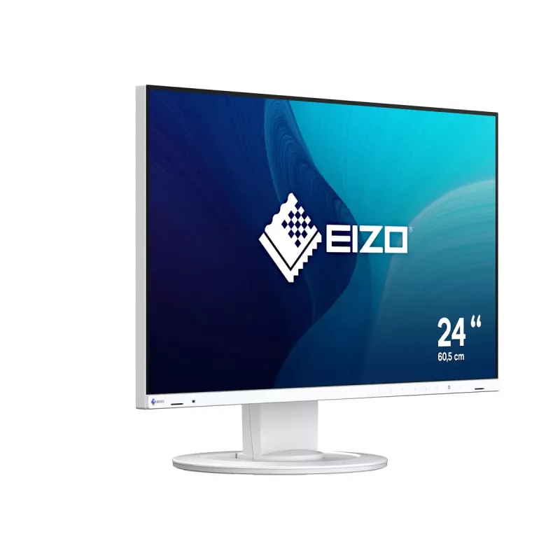 Monitor komputerowy EIZO FlexScan EV2400R-WT — 23,8 cala (60,5 cm) Full HD IPS, 1920×1080, 5 ms, hub USB, głośniki, regulacja wysokości, VESA, biały