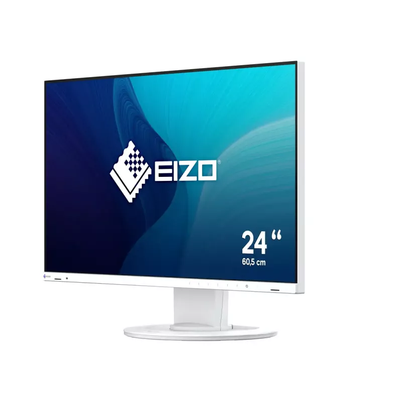 Monitor komputerowy EIZO FlexScan EV2400R-WT — 23,8 cala (60,5 cm) Full HD IPS, 1920×1080, 5 ms, hub USB, głośniki, regulacja wysokości, VESA, biały