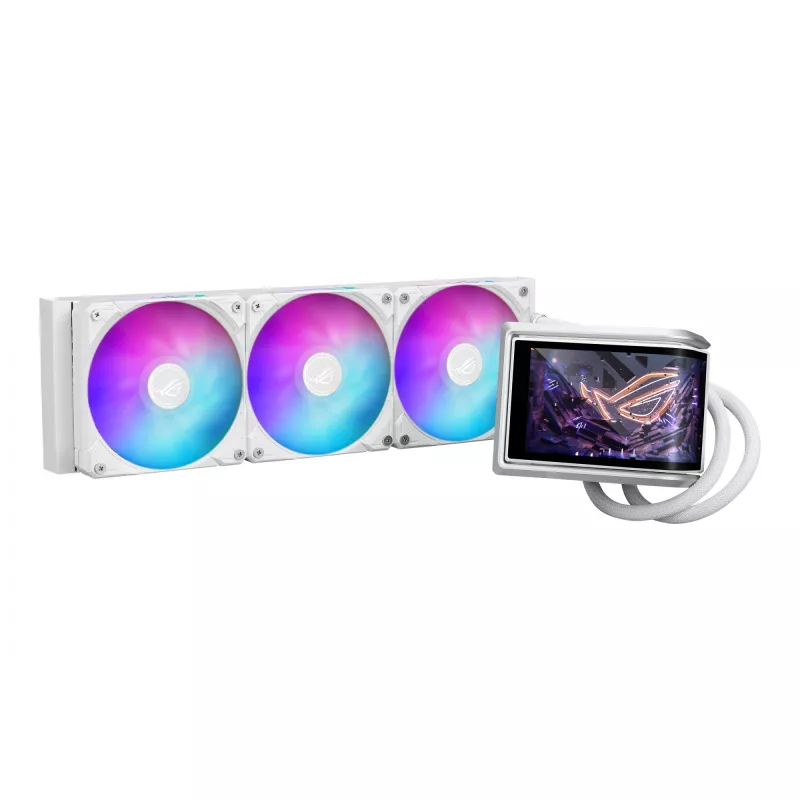 Uniwersalny chłodnica cieczą ASUS ROG RYUO IV 360 ARGB WHT — radiator 360 mm, wentylatory 120 mm, biały