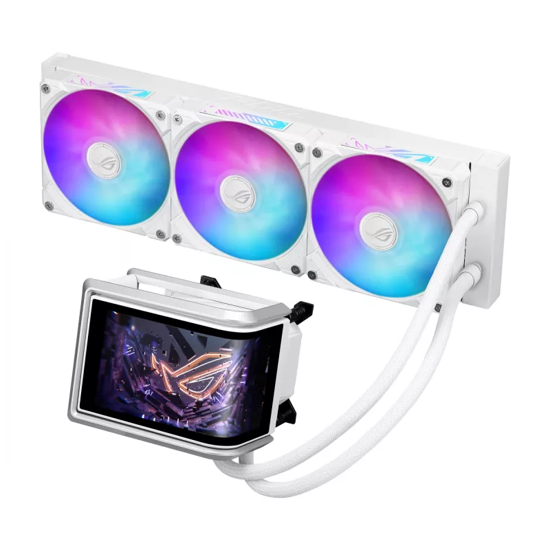 Uniwersalny chłodnica cieczą ASUS ROG RYUO IV 360 ARGB WHT — radiator 360 mm, wentylatory 120 mm, biały