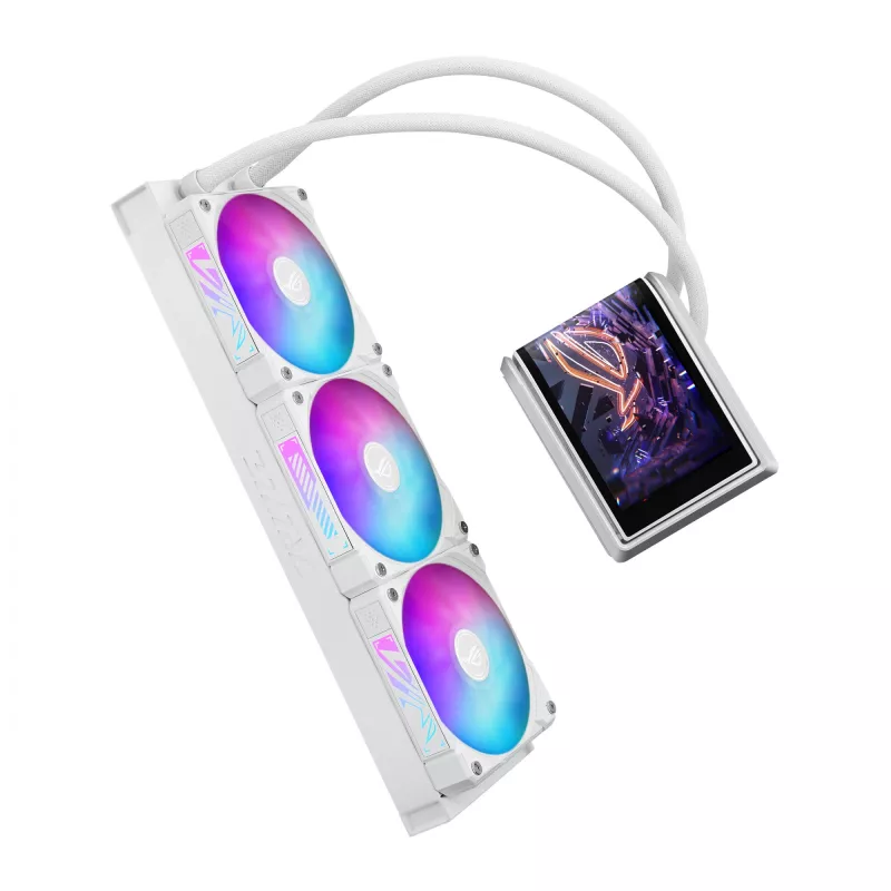 Uniwersalny chłodnica cieczą ASUS ROG RYUO IV 360 ARGB WHT — radiator 360 mm, wentylatory 120 mm, biały