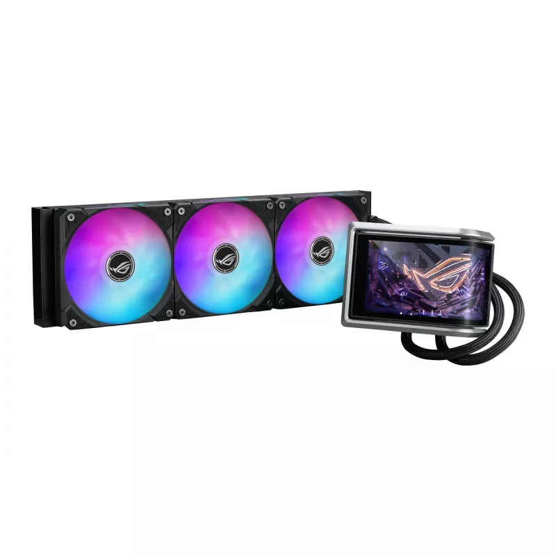 Chłodnica cieczy typu all-in-one ASUS ROG RYUO IV 360 ARGB — chłodnica 360 mm, wentylatory 120 mm, czarna