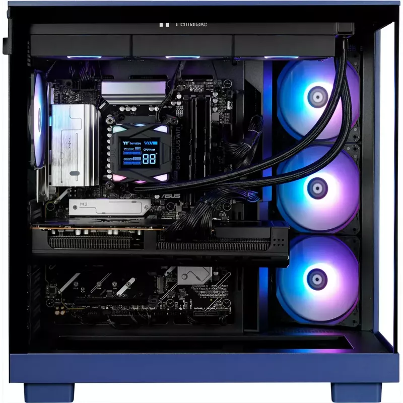 Komputer stacjonarny do gier THERMALTAKE FTW V380XL 9070XT fioletowy/przezroczysty z systemem Windows 11 Pro