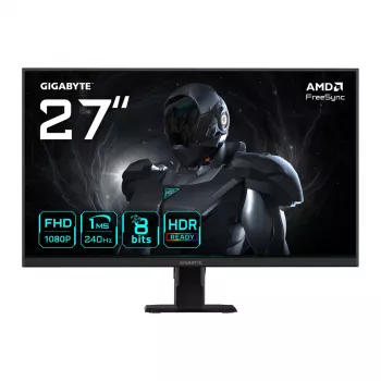 GIGABYTE GS27F2 27-calowy monitor gamingowy FHD - 1920 x 1080, 240 Hz, 1 ms, 300 cd/m², FreeSync, HDR Ready, HDMI 2.0, DisplayPort 1.4