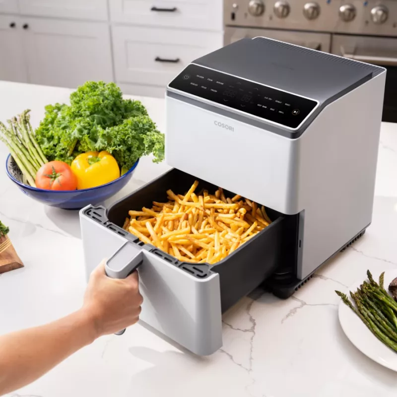 Cosori Dual Blaze Pojedynczy 6,4 L Wolnostojąca 1750 W Frytkownica na gorące powietrze Jasnoszary