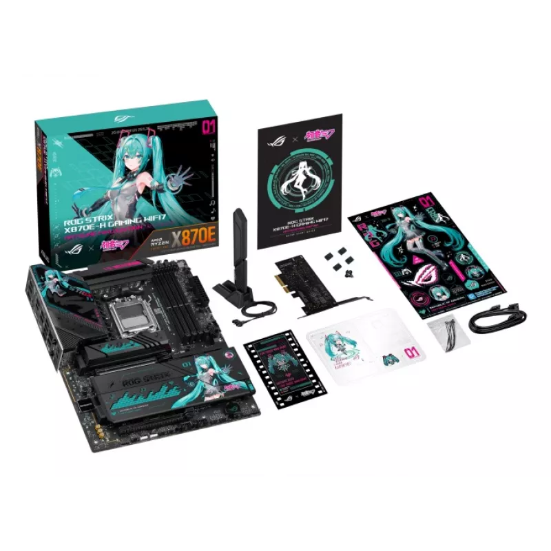 Płyta główna ASUS ROG STRIX X870E-H GAMING MIKU WIFI7 ATX dla gniazd AM5, obsługa DDR5