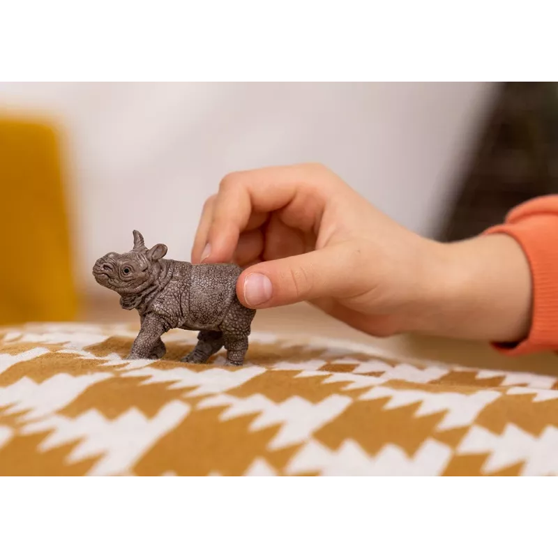 schleich WILD LIFE Mały nosorożec indyjski, 3 lata, Safari, Zabawki z dzikimi zwierzętami / przygodowe, Szary, Plastik