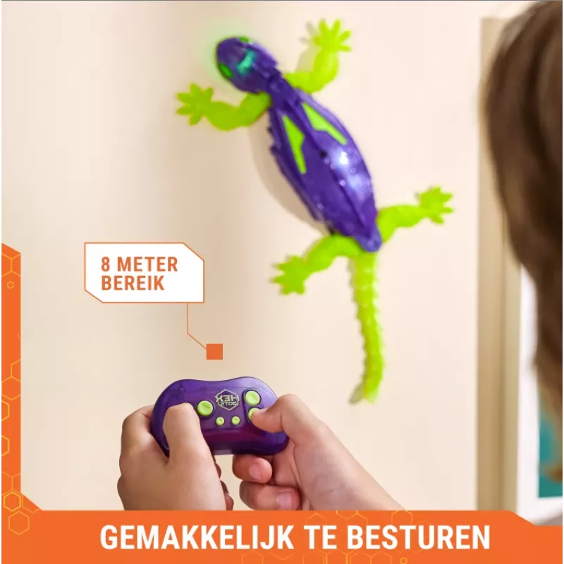 HEX BOTS Świecący w Ciemności Gecko, Zdalnie Sterowany Robot Zabawka dla Dzieci z Akumulatorem, Wspina się po Ścianach do Psikusów i Zabaw, Robot RC dla Chłopców i Dziewczynek od 4 Lat