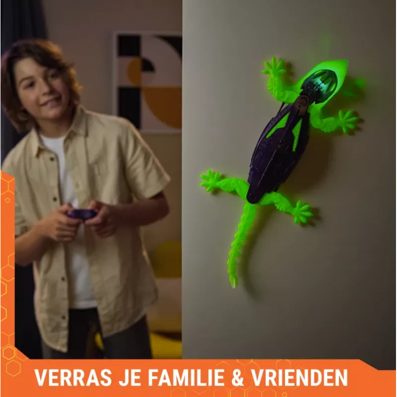 HEX BOTS Świecący w Ciemności Gecko, Zdalnie Sterowany Robot Zabawka dla Dzieci z Akumulatorem, Wspina się po Ścianach do Psikusów i Zabaw, Robot RC dla Chłopców i Dziewczynek od 4 Lat