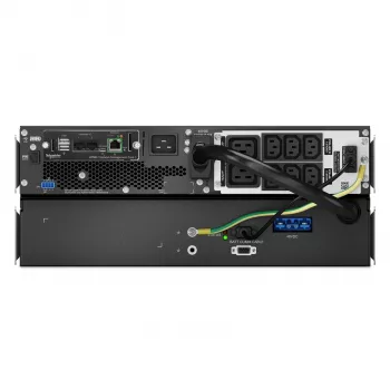 APC Smart-UPS On-Line, 2200 VA, litowo-jonowy, do montażu w szafie 4U, 230 V, 6 gniazd C13 + 2 gniazda C19 IEC, karta sieciowa, wydłużony czas podtrzymania, zestaw szyn montażowych w komplecie