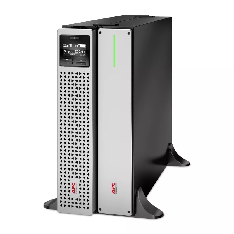 APC Smart-UPS On-Line, 2200 VA, litowo-jonowy, do montażu w szafie 4U, 230 V, 6 gniazd C13 + 2 gniazda C19 IEC, karta sieciowa, wydłużony czas podtrzymania, zestaw szyn montażowych w komplecie