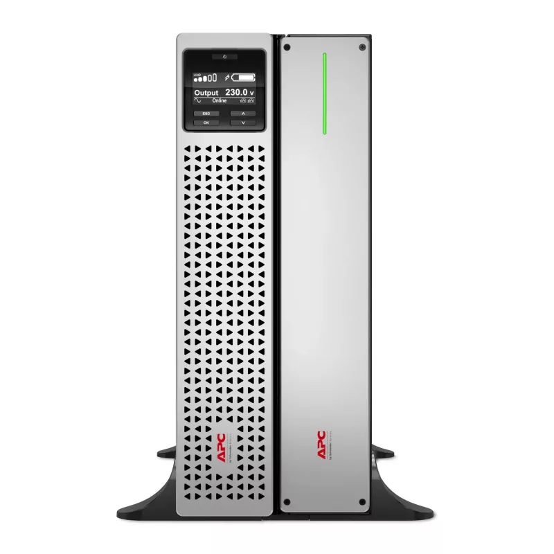 APC Smart-UPS On-Line, 2200 VA, litowo-jonowy, do montażu w szafie 4U, 230 V, 6 gniazd C13 + 2 gniazda C19 IEC, karta sieciowa, wydłużony czas podtrzymania, zestaw szyn montażowych w komplecie